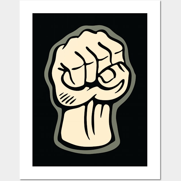 Clenched Fist illustration Wall Art by Cofefe Studio